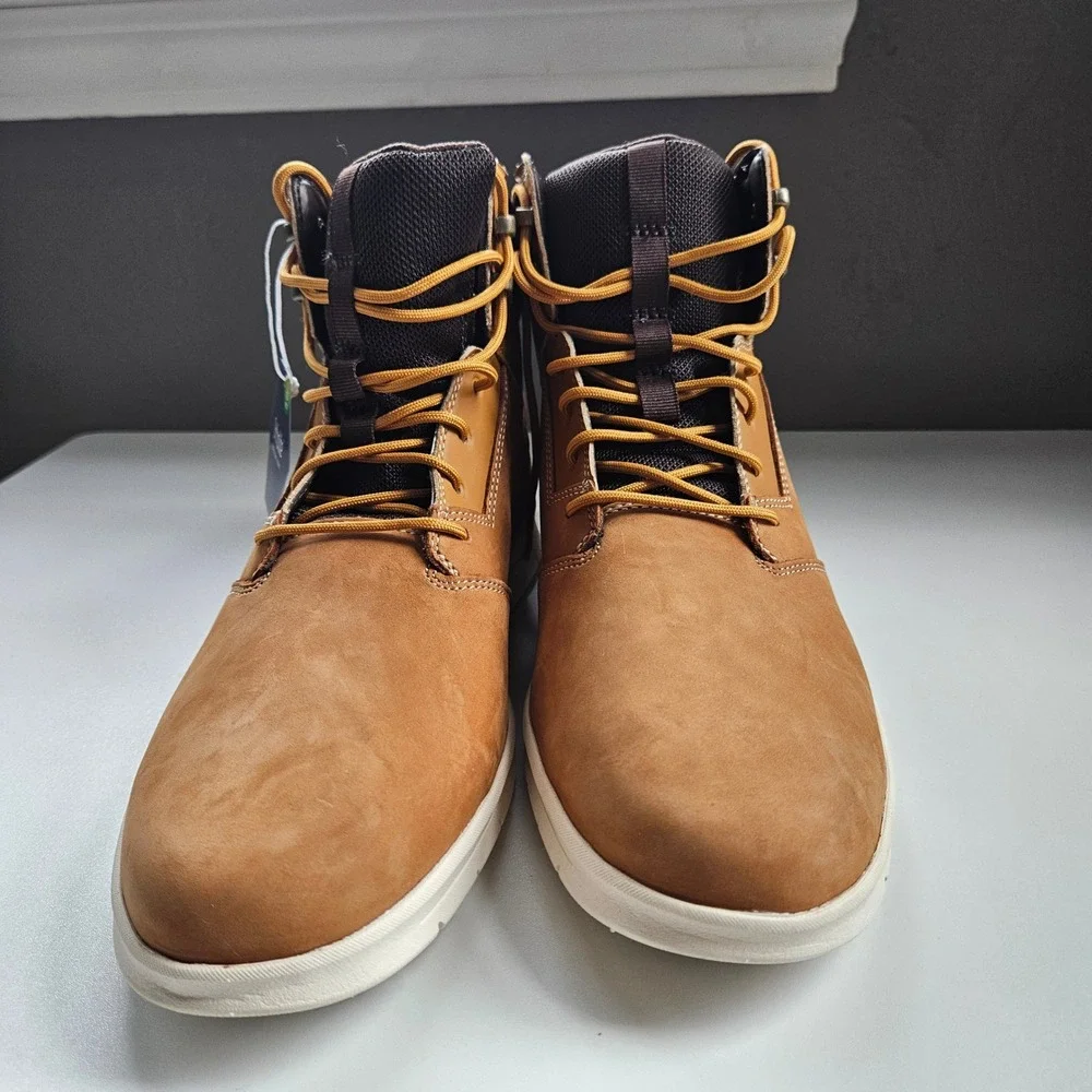 Timberland Hoverlite Mens Boot 10.5 Wheat Brown Leather Ankle Defender Repellent